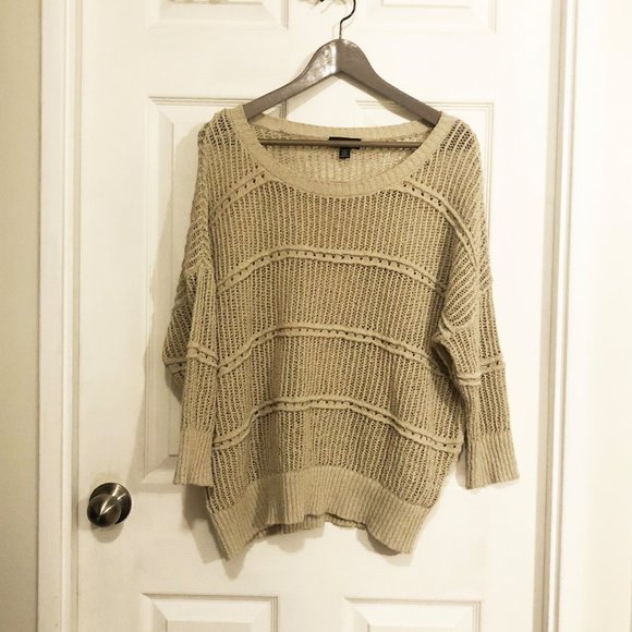 ❁ Open Knit Beige Knit Sweater ❁ - Picture 1 of 4